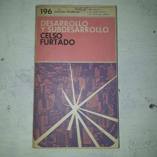 Libro usado en venta: Desarrollo y subdesarrollo de Celso Furtado; editorial Eudeba impreso en 1973 realizamos envios a todo el mundo.1