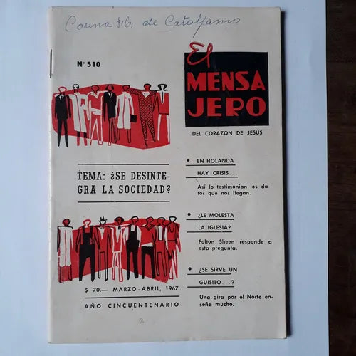 Libro usado en venta: El mensajero del corazon de Jesus - N? 510 de Revista; impreso en 1967 realizamos envios a todo el mundo.1