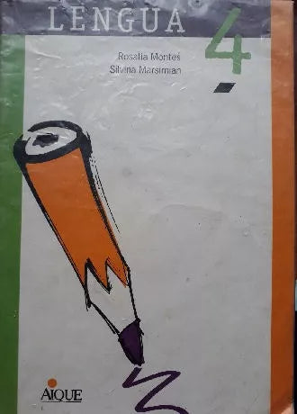 Libro usado en venta: Lengua 4 de Rosalia Montes - Silvina Marsimian; editorial Aique impreso en 1992 realizamos envios a todo el mundo.1