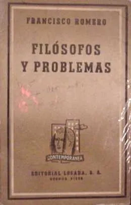 Libro usado en venta: Filosofos y problemas de Francisco Romero; editorial Losada impreso en 1947 realizamos envios a todo el mundo.1