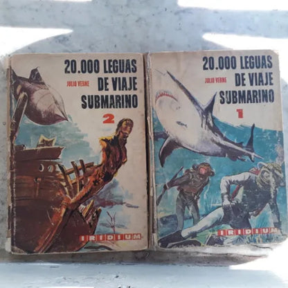 Libro usado en venta: 20.000 leguas de viaje submarino (2 Tomos) de Julio Verne (Jules Verne); editorial Kapelusz impreso en 1965.1