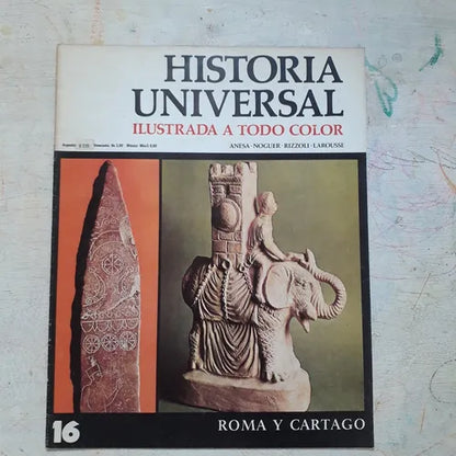 Libro usado en venta: Roma y Cartago N?16 de Historia Universal; editorial Noguer impreso en 1974 realizamos envios a todo el mundo.1