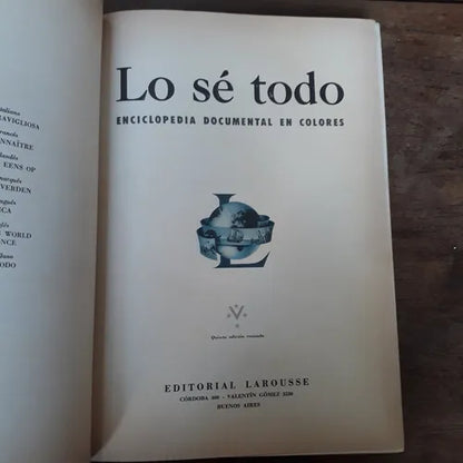 Libro usado en venta: Enciclopedia documental en colores (Tomo 4) de Lo se todo; editorial Larousse impreso en 1965 realizamos envios a todo el mundo.1