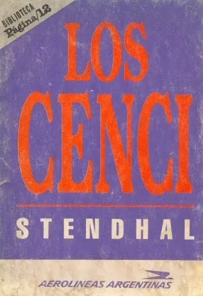 Libro usado en venta: Los cenci - La duquesa de Palliano de Stendhal; editorial Pagina 12 realizamos envios a todo el mundo.1