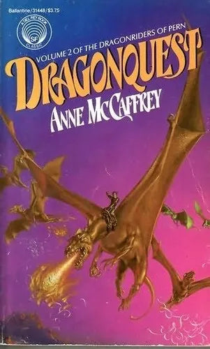 Libro usado en venta: Dragonquest - Volume 2 of the dragonriders of pern de Anne McCaffrey; editorial Del Rey impreso en 1979 envios a todo el mundo.1