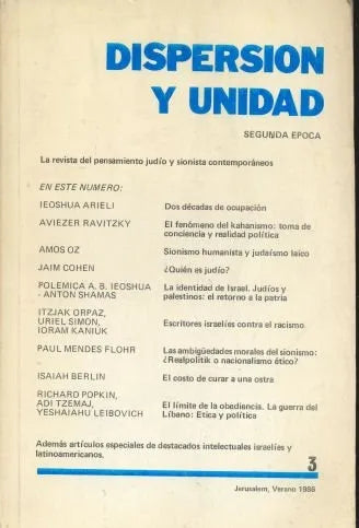 Libro usado en venta: Dispersion y unidad; editorial Semana Publicaciones impreso en 1986 realizamos envios a todo el mundo.1