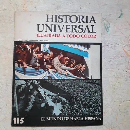 Libro usado en venta: El mundo de habla hispana N?115 de Historia Universal; editorial Noguer impreso en 1974 realizamos envios a todo el mundo.1