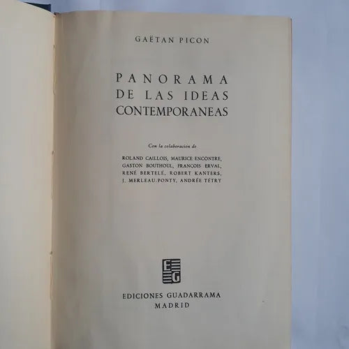 Libro usado en venta: Panorama de las ideas contemporaneas - Tomo IV de Gaëtan Picon; editorial Guadarrama impreso en 1958 envios a todo el mundo.1