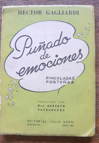 Libro usado en venta: Pu?ado de emociones - Pinceladas porte?as de Hector Francisco Gagliardi; editorial Julio Korn impreso en 1966.1