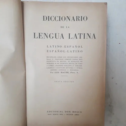 Libro usado en venta: Diccionario de la lengua latina; editorial Don Bosco impreso en 1966 realizamos envios a todo el mundo.1