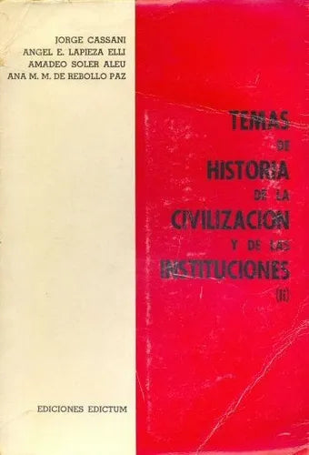 Libro usado en venta: Temas de historia de la civilizacion y de las instituciones (II); editorial Edictum impreso en 1970 envios a todo el mundo.1