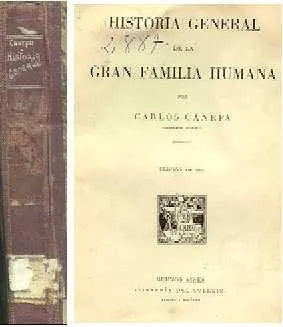 Libro usado en venta: Historia general de la gran familia humana de Carlos Canepa; editorial Libreria del Colegio impreso en 1937.1