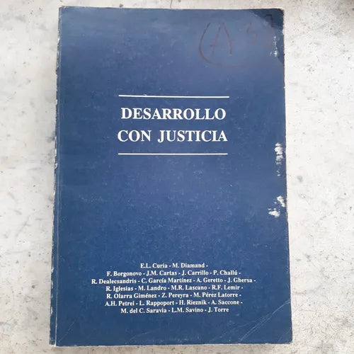 Libro usado en venta: Desarrollo con justicia; impreso en 1989 realizamos envios a todo el mundo.1