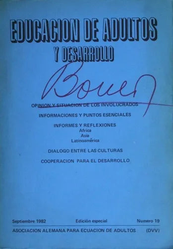 Libro usado en venta: Educacion de adultos y desarrollo N? 19 de Varios; editorial AAEA impreso en 1982 realizamos envios a todo el mundo.1