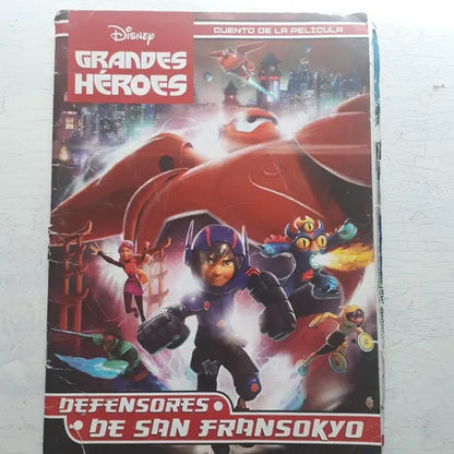 Libro usado en venta: Defensores de San Fransokyo - Cuento de la pelicula de Grandes Heroes; editorial Disney impreso en 2014 envios a todo el mundo.1