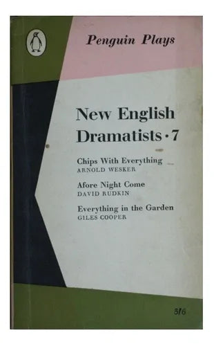 Libro usado en venta: New english dramatists 7 de Arnold Wesker - David Rudkin - Giles Cooper; editorial Penguin Books impreso en 1963.1