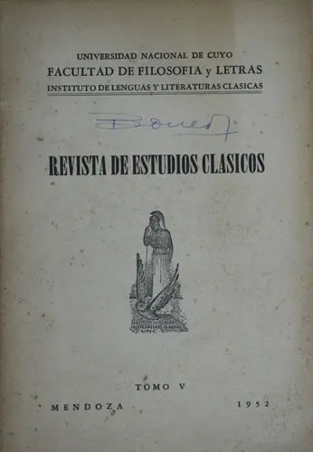 Libro usado en venta: Revista de estudios cl?sicos - Tomo V de Varios; editorial Mendoza impreso en 1952 realizamos envios a todo el mundo.1