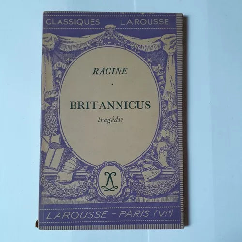Libro usado en venta: Britannicus tragedie de Racine; editorial Larousse impreso en 1945 realizamos envios a todo el mundo.1