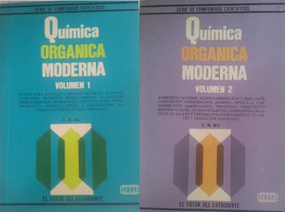 Libro usado en venta: Quimica organica moderna (2 Tomos) de C. N. Wu; editorial C.E.C.S.A. impreso en 1983 realizamos envios a todo el mundo.1