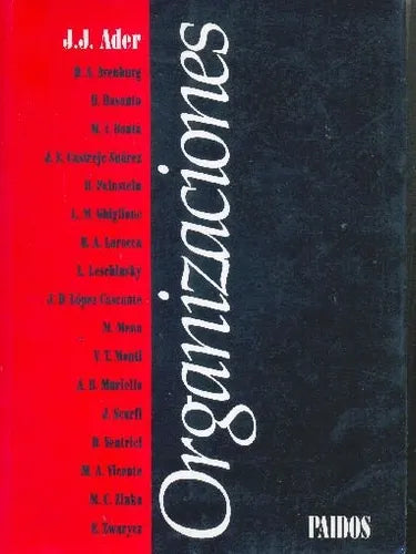 Libro usado en venta: Organizaciones de J. J. Ader y otros; editorial Paidos impreso en 2000 realizamos envios a todo el mundo.1