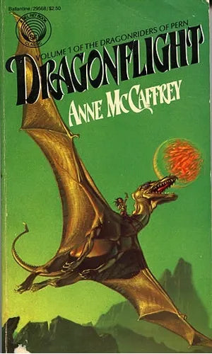 Libro usado en venta: Dragonflight - Volume 1 of the dragonriders of pern de Anne McCaffrey; editorial Del Rey impreso en 1982 envios a todo el mundo.1