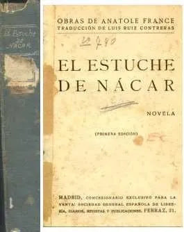 Libro usado en venta: El estuche de nacar de Anatole France; editorial Madrid realizamos envios a todo el mundo.1