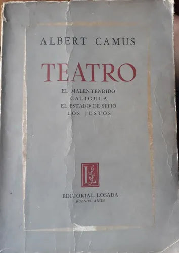 Libro usado en venta: Teatro: El malentendido de Albert Camus; editorial Losada impreso en 1957 realizamos envios a todo el mundo.1