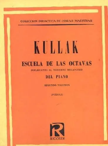 Libro usado en venta: Escuela de las octavas de T. Kullak; editorial Ricordi impreso en 1972 realizamos envios a todo el mundo.1