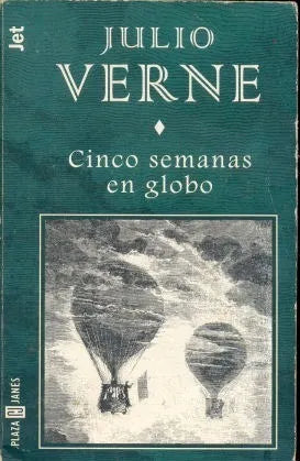 Libro usado en venta: Cinco semanas en globo de Julio Verne (Jules Verne); editorial Plaza & Janes impreso en 1998 realizamos envios a todo el mundo.1