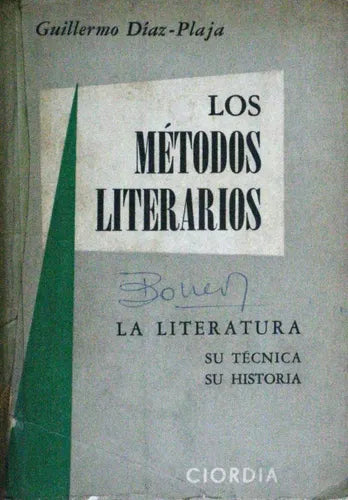 Libro usado en venta: Los m?todos literarios de Guillermo Díaz-Plaja; editorial Ciordia impreso en 1965 realizamos envios a todo el mundo.1