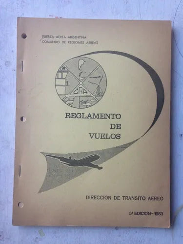 Libro usado en venta: Reglamento de vuelos de Fuerza Aerea Argentina; editorial Direccion de Transito Aereo impreso en 1980 envios a todo el mundo.1