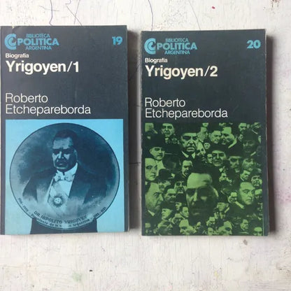 Libro usado en venta: Yrigoyen (2 Tomos) de Roberto Etchepareborda; editorial Centro Editor de America Latina impreso en 1983 envios a todo el mundo.1