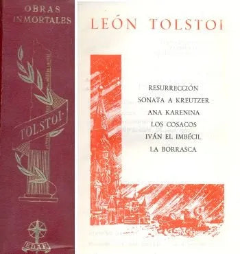 Libro usado en venta: Resurrecion - Sonata a Kreutzer - Ana Karenina - Los cosacos - Ivan el imbecil - La borrasca de Leon Tolstoi; Edaf 19721.1