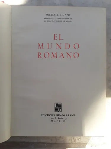Libro usado en venta: El mundo romano de Michael Grant; editorial Guadarrama impreso en 1960 realizamos envios a todo el mundo.1