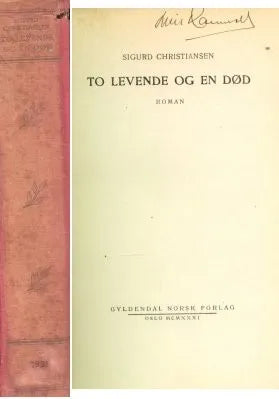 Libro usado en venta: To levende og en dod de Sigurd Christiansen; editorial Gyldendal Norsk Forlag impreso en 1931 realizamos envios a todo el mundo.1