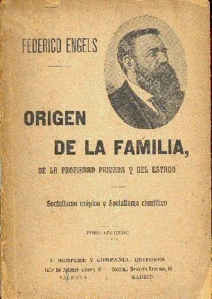 Libro usado en venta: Origen de la familia, de la propiedad privada y del estado de Federico Engels; editorial F. Sempere envios a todo el mundo.1
