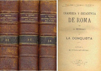 Libro usado en venta: Grandeza y decadencia de Roma de Guglielmo Ferrero; editorial Daniel Jorro impreso en 1908 realizamos envios a todo el mundo.1