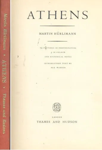 Libro usado en venta: Athens de Martin Hürlimann; editorial Thames and Hudson impreso en 1960 realizamos envios a todo el mundo.1