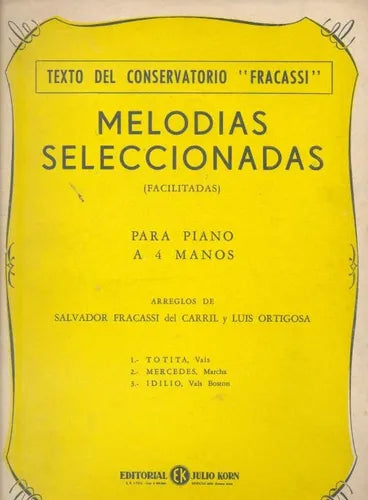 Libro usado en venta: Melodias seleccionadas (facilitadas); editorial Julio Korn impreso en 1965 realizamos envios a todo el mundo.1