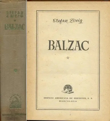 Libro usado en venta: Balzac de Stefan Zweig; editorial Hispano Americana impreso en 1948 realizamos envios a todo el mundo.1