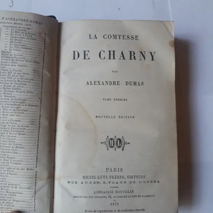 Libro usado en venta: Le Comtesse De Charny de Alejandro Dumas (Alexandre); editorial Michel Levy Freres impreso en 1873 envios a todo el mundo.1