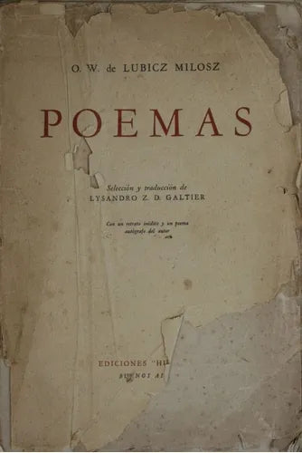 Libro usado en venta: Poemas de O. W. De Lubicz Milosz; editorial Huella impreso en No aplica realizamos envios a todo el mundo.1