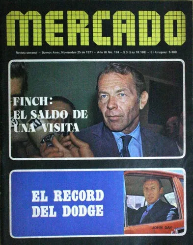 Libro usado en venta: Mercado - Revista semanal de Varios; editorial Buenos Aires impreso en 1971 realizamos envios a todo el mundo.1