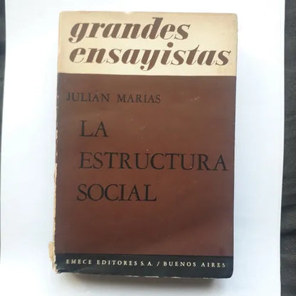 Libro usado en venta: La estructura social de Julian Marias; editorial Emece impreso en 1958 realizamos envios a todo el mundo.1