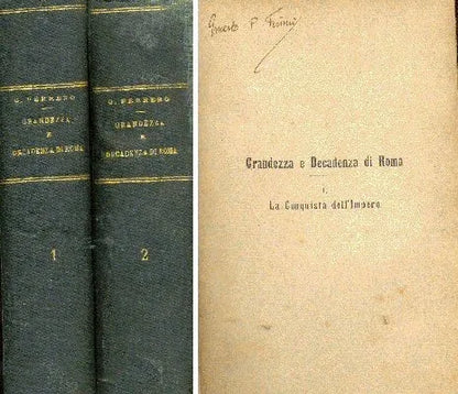Libro usado en venta: Grandezza e decadenza di Roma de Guglielmo Ferrero; editorial Fratelli Treves impreso en 1902 realizamos envios a todo el mundo.1
