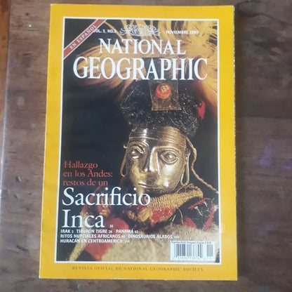 Libro usado en venta: Hallazgo en los Andes: restos de un sacrificio Inca - Vol. 5 - Nov. 1999 de National Geographic; impreso en 19991.1