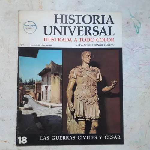 Libro usado en venta: Las guerras civiles y Cesar N?18 de Historia Universal; editorial Noguer impreso en 1974 realizamos envios a todo el mundo.1