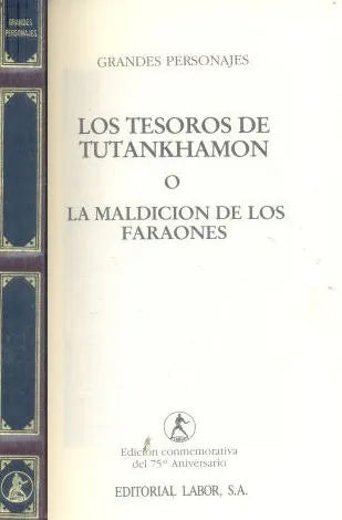 Libro usado en venta: Los tesoros de Tutankhamon o la maldicion de los faraones; editorial Labor impreso en 1992 realizamos envios a todo el mundo.1