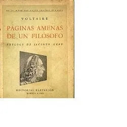 Libro usado en venta: Paginas amenas de un filosofo de Voltaire; editorial Elevacion impreso en 1948 realizamos envios a todo el mundo.1