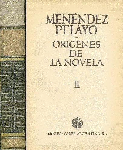 Libro usado en venta: Origenes de la novela (tomo 2) de Marcelino Menendez Pelayo; editorial Espasa - Calpe impreso en 1946 envios a todo el mundo.1